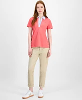 Tommy Hilfiger Women's Mixed-Media Polo Shirt