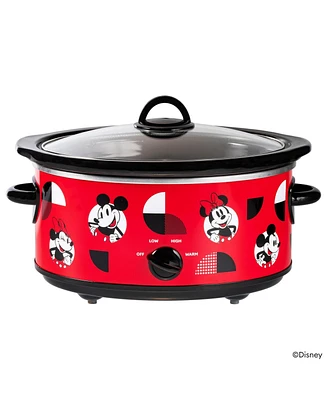 Uncanny Brands Mickey Mouse and Minnie Mouse 5-Quart Slow Cooker