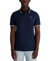 Karl Lagerfeld Paris Men's Short Sleeve Tipped Logo Polo Shirt