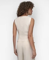 Dkny Women's Weathered Zip-Up Vest