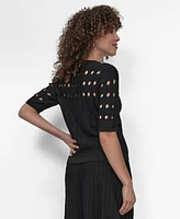 Dkny Women's Crepe Cut-Out Sweater