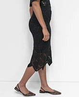 Dkny Women's Crocheted Midi Sweater Skirt