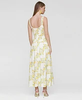 Avec Les Filles Women's Printed Smocked Drop-Waist Maxi Dress