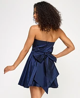 Katia Rae Juniors' Bow-Back Strapless Dress