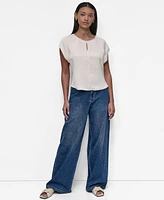 Dkny Women's Glazed Flutter-Sleeve Dressing Top