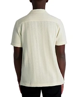 Karl Lagerfeld Paris Men's Short Sleeve Knit Woven Shirt