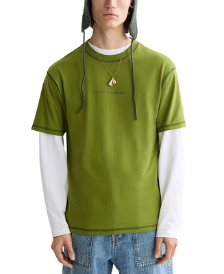 Scotch & Soda Men's Core Relaxed Fit Short Sleeve Logo Graphic Crewneck T-Shirt
