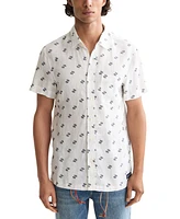 Scotch & Soda Men's Printed Short Sleeve Linen Button-Front Shirt