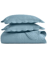 Charter Club Bailey Scallop 3-Pc. Quilt Set, King, Exclusively at Macy's