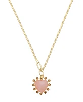Unwritten Crystal and Rose Quartz Heart Pendant Necklace