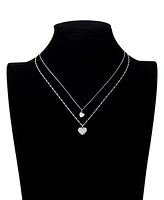Unwritten Mother of Pearl Heart "Xoxo" Layered Necklace Set