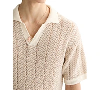 Scotch & Soda Men's Structured Knit Sweater Polo Shirt