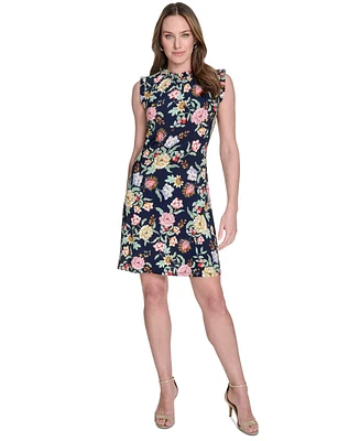 Tommy Hilfiger Women's Ruffled Floral Jersey Dress