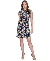 Tommy Hilfiger Women's Ruffled Floral Jersey Dress