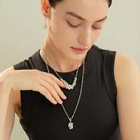 Sterling Silver Isabelle Cluster Pendant Chain Necklace