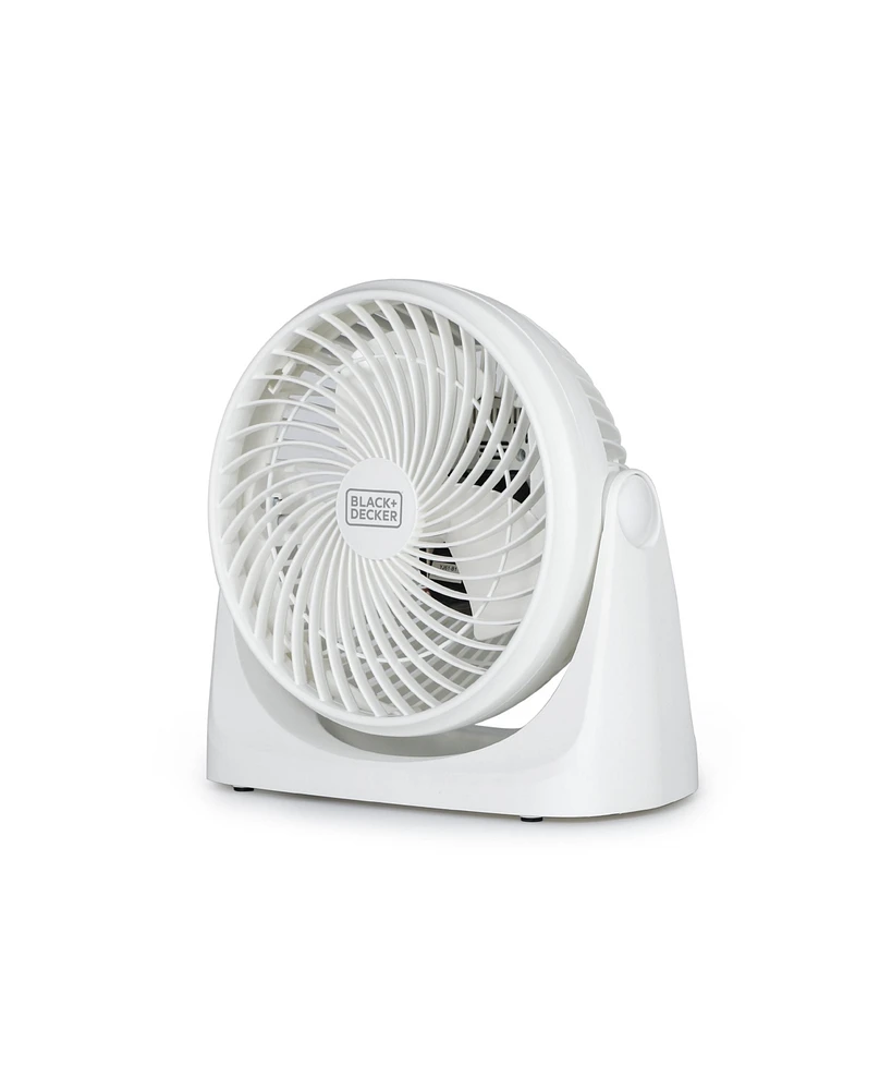 Black+Decker 7-Inch Small Self-Standing Adjustable Portable Fan with 3-Speed Settings, Portable Turbo Fan for Table and Desk with 90° Tilt Angle,