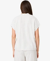 Cable & Gauge Women's Linen Blend Camp Shirt
