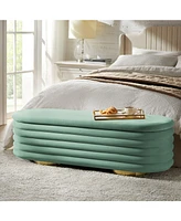 Rupert Bench with Gold-finished Metal Legs