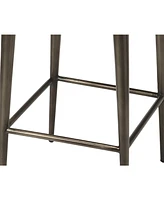 Industrial Backless Counter Height Chair with Wood Seat and Iron Frame