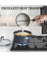 Cook N Home Pots and Pans Set Nonstick Professional Hard Anodized Cookware Sets 12-Piece, Dishwasher Safe with Stay-Cool Handles, Black