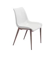 Set of Two Upholstered Faux Leather Open Back Dining Side Chairs