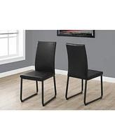 Two Upholstered Faux Leather Dining Side Chairs for Stylish Home Dining
