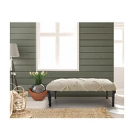 Decorative Upholstered Bench with Sculptural Legs for Hallway or End of Bed