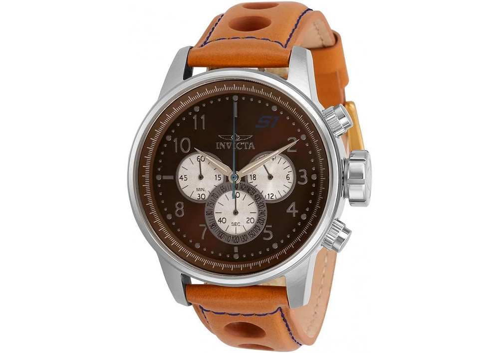 Invicta Men's 30916 S1 Rally Quartz Chronograph Brown, Antique Silver Dial Watch