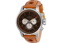 Invicta Men's 30916 S1 Rally Quartz Chronograph Brown, Antique Silver Dial Watch