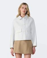 Furniq Uk Women's Cropped Leather Jacket, Created for Macy's