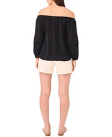 Vince Camuto Women's Off-The-Shoulder Pleated-Sleeve Top