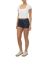 Almost Famous Juniors' Mid-Rise Button-Side Sailor Shorts