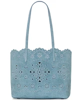 kate spade new york Do It All Spade Flower Perforated Denim Large Tote Bag