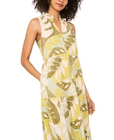 Vince Camuto Women's Split-Neck Tiered Ruffled Dress