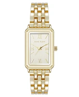 Anne Klein Women's Quartz Rectangular Estate Gold-Tone Metal Alloy and Champagne Dial Watch, 25mm