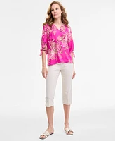 Jones New York Women's Paisley-Print Tie-Sleeve Blouse
