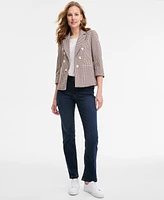 Jones New York Women's Checkered Open-Front Jacket