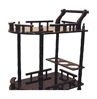 Rolling Bar Cart – Mobile Beverage Serving Cart with Shelves and Storage for Home or Kitchen