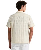 Original Penguin Men's Slim-Fit Dobby Check Camp Short-Sleeve Shirt