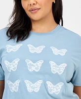 Rebellious One Trendy Plus Butterfly Applique T-Shirt