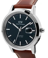 Daniel Wellington Men's Automatic Brown Leather Watch, 40mm