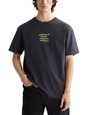 Scotch & Soda Men's Relaxed Fit Short Sleeve Crewneck Art Class Graphic T-Shirt
