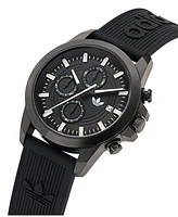adidas Unisex Chronograph Date Black Silicone Watch, 43mm