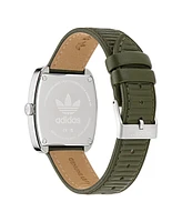 adidas Unisex Analog Green Leather Watch, 37mm