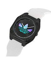 adidas Unisex Analog White Silicone Watch, 39mm