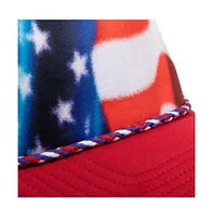 Generic Men's Red, White & Blue American Flag Snapback Trucker hat