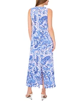 Vince Camuto Women's Bandana-Print Keyhole Maxi Dress