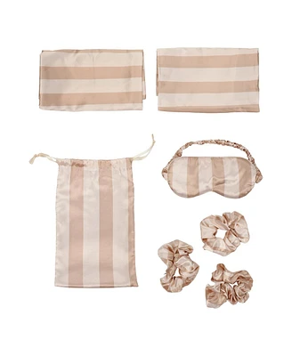 Striped Print -Pack Pillowcase, Eye Mask