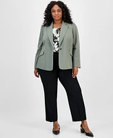 Kasper Plus One-Button Blazer