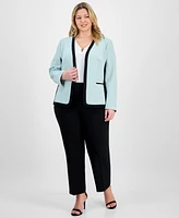 Kasper Plus Open-Front Jacket